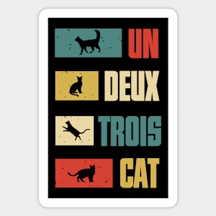 Un Deux Trois Cat Vintage Cat Lover Magnet